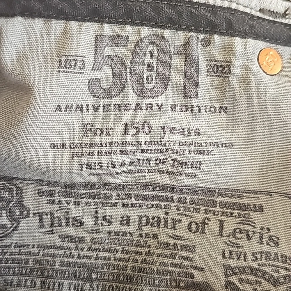Levi's 501 Anniversary Edition Dark Wash Cut Off Denim Shorts Raw Hem W25